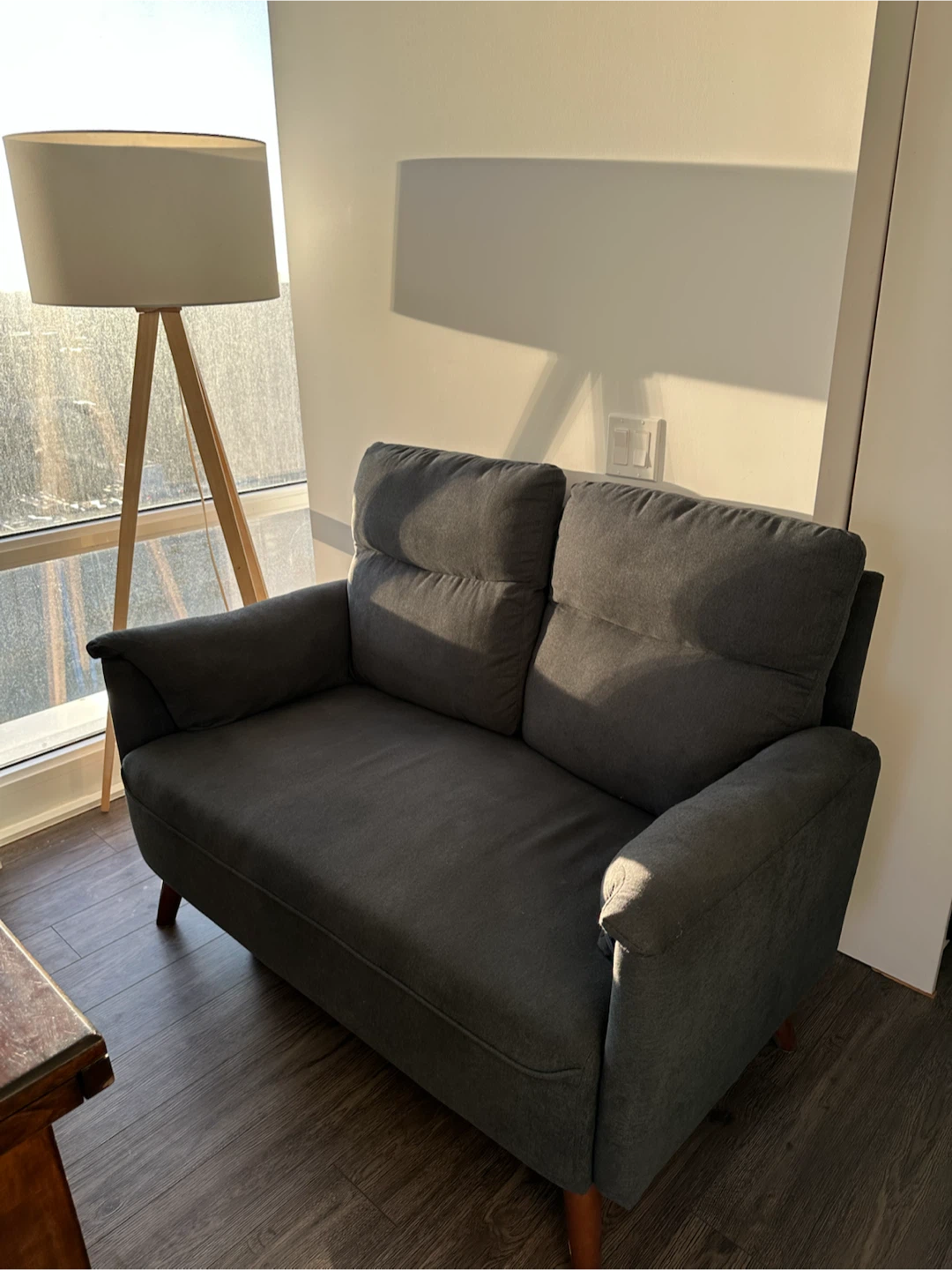 Dark Grey Loveseat Sofa - photo 2