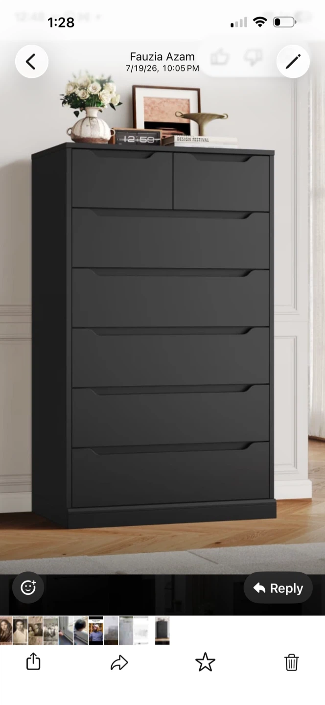 Homfa 7 Drawer Dresser - Black