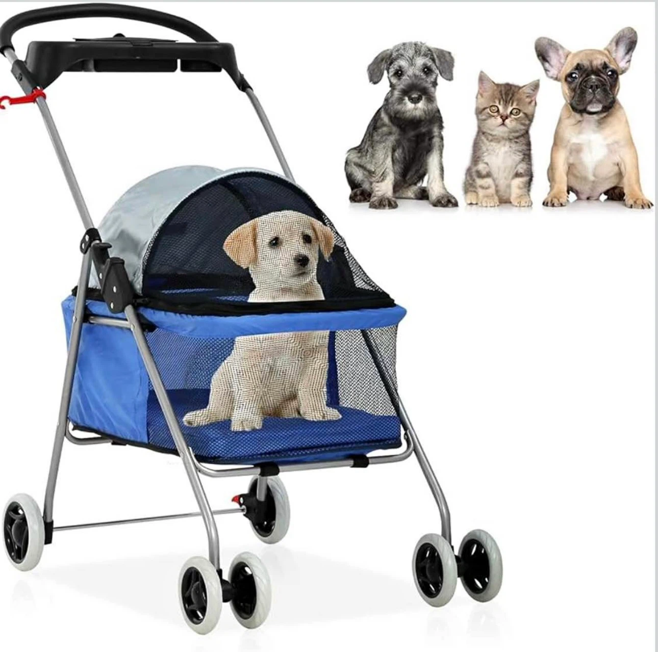 NiamVelo Dog Stroller Folding Pet Cat Stroller - photo 4