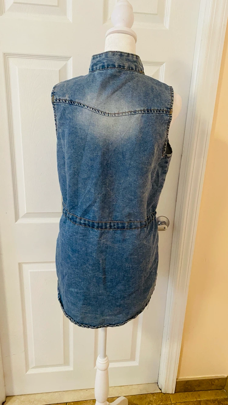 Sleeveless denim utility vest size m - photo 2