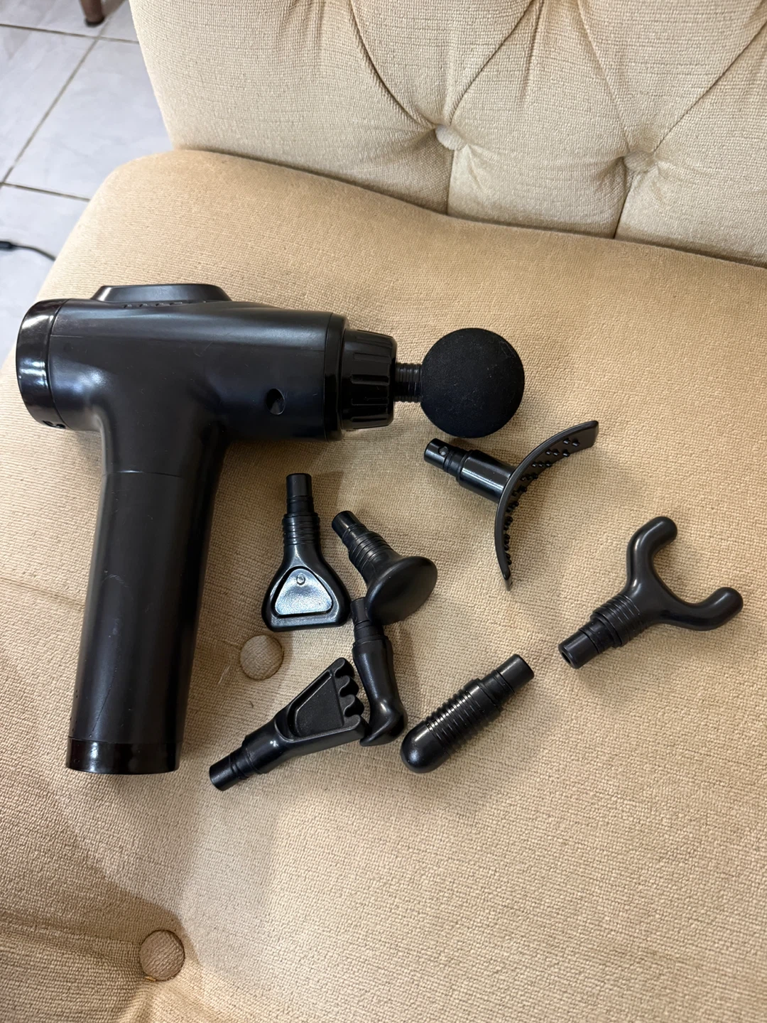 Black Percussion Massage Gun with Attachments - photo 2