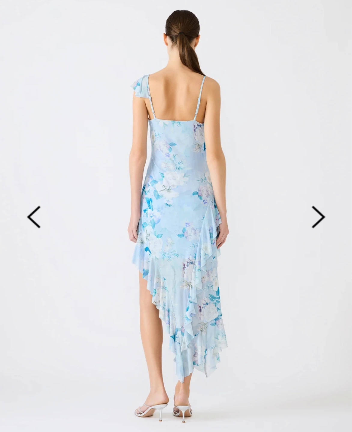 Blue Floral Asymmetrical Ruffle Dress - photo 2