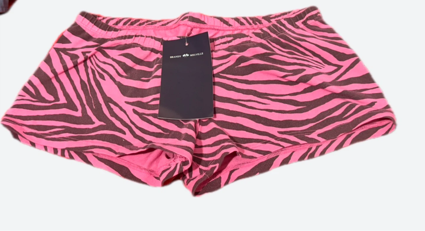 Brandy Melville Pink Zebra Print Shorts - photo 2