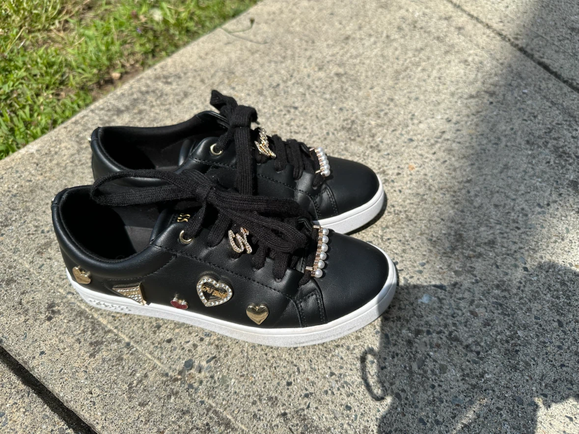 Black Guess Sneakers with Charms