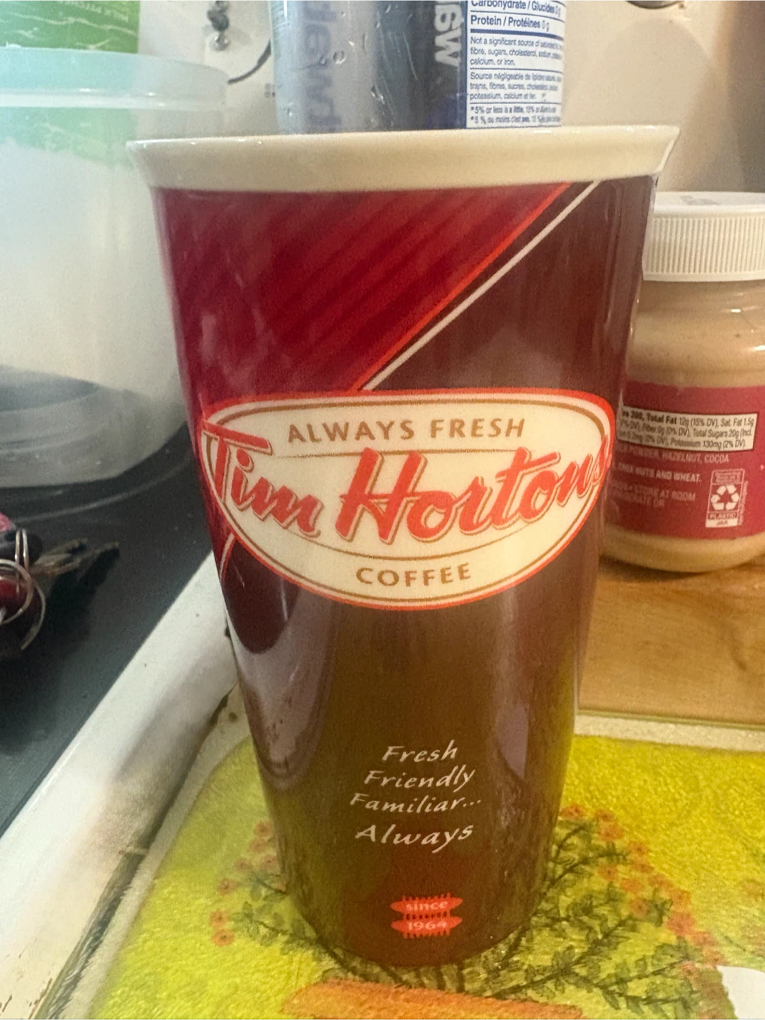 Tim Hortons ceramic Coffee Travel Mug - photo 2