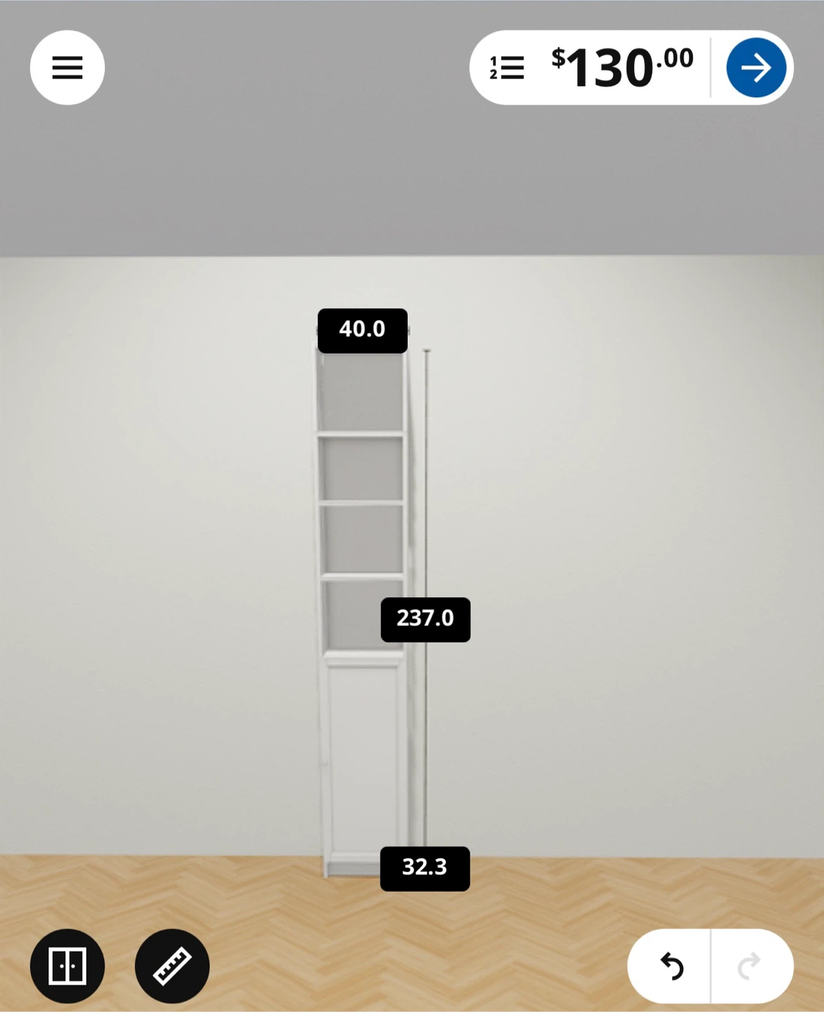 IKEA BILLY White Tall Bookshelf with Cabinet - photo 3