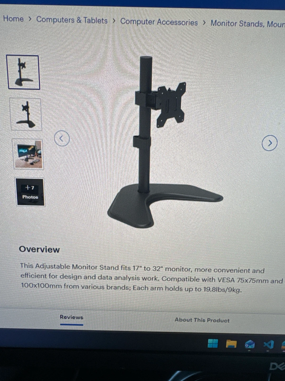 Adjustable Monitor Stand for 17"-32" Monitors