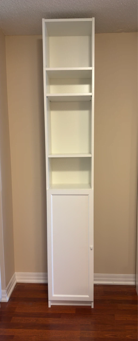IKEA BILLY White Tall Bookshelf with Cabinet