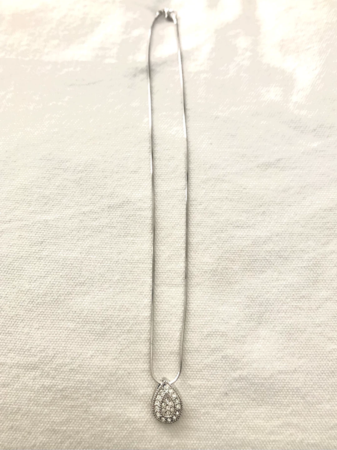 16” Silver CZ Teardrop Necklace - photo 2