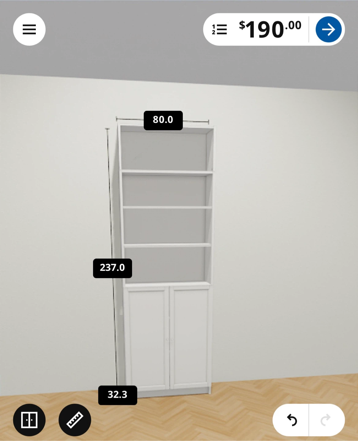 White Tall Bookshelf with Cabinet - photo 3