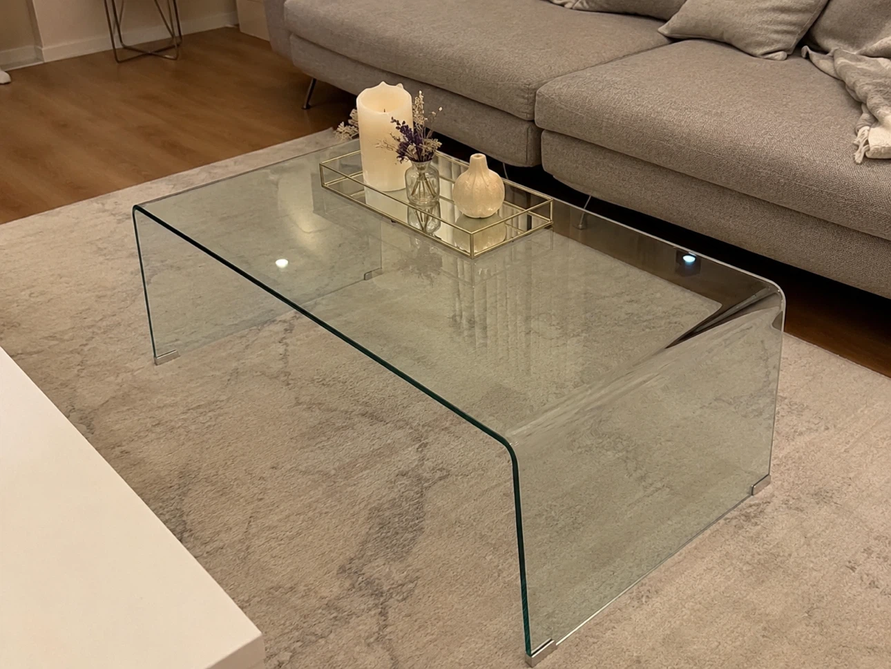 Curved Glass Coffee Table