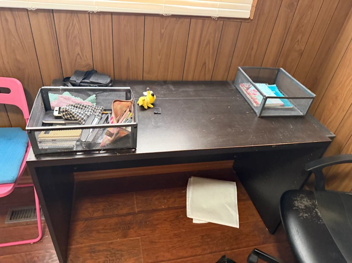Dark Brown Office Desk and chair - photo 2