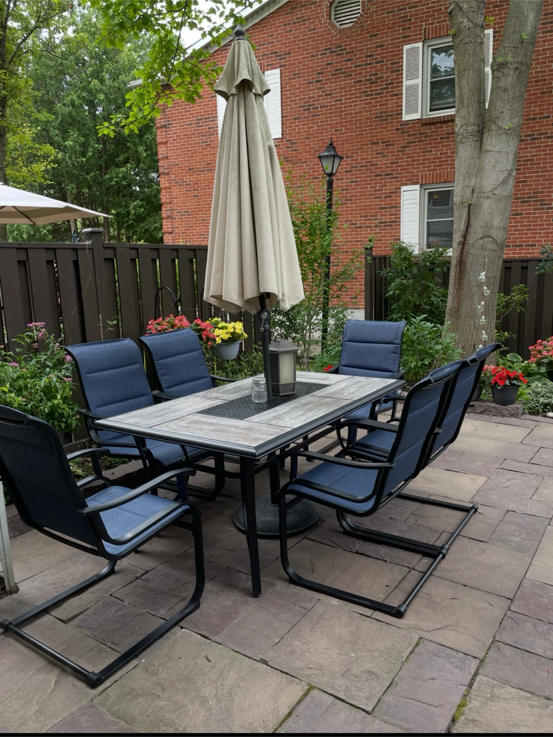 Patio Dining Set with Table and 6 Chairs