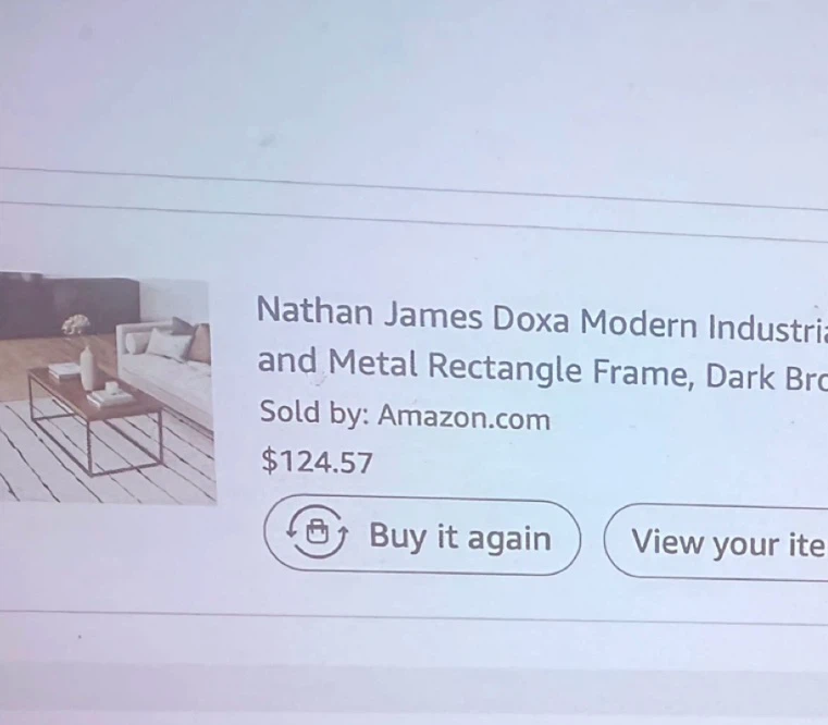 Wooden Coffee Table with Black Metal Frame - photo 3