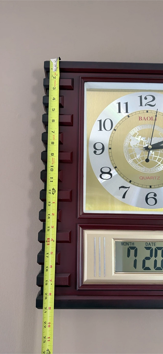 Baoli Quartz Wall Clock with Date and Temperature Display - photo 2