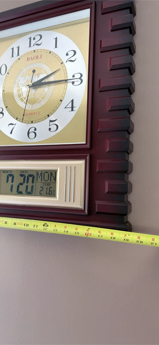 Baoli Quartz Wall Clock with Date and Temperature Display - photo 3