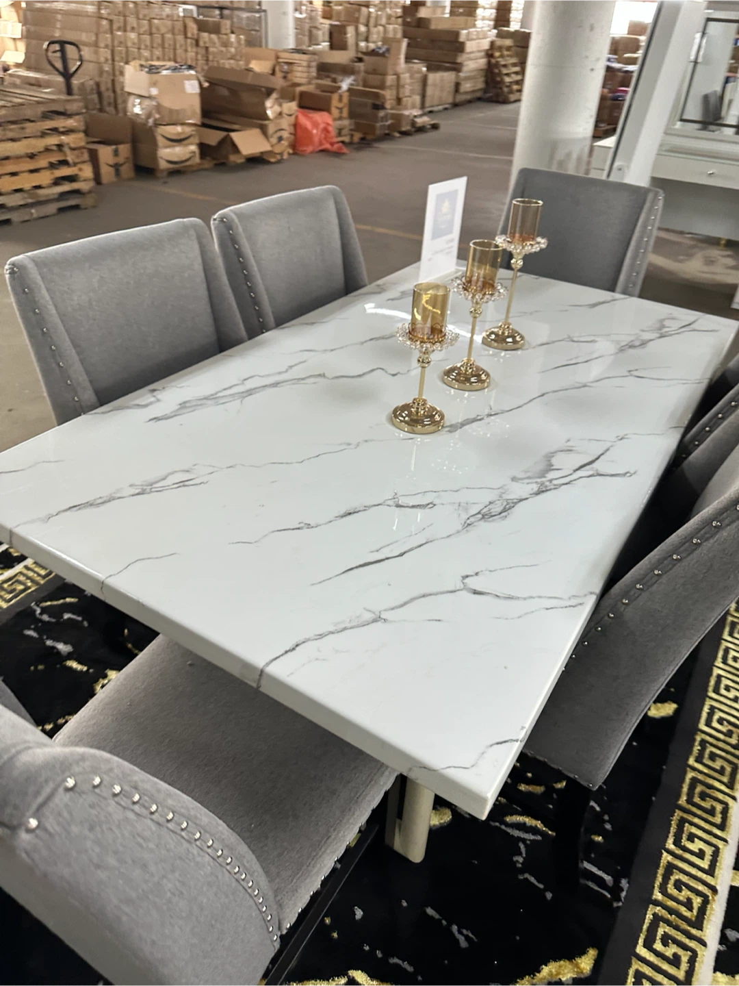 Marble Top Dining Table with 6 Chairs - photo 3
