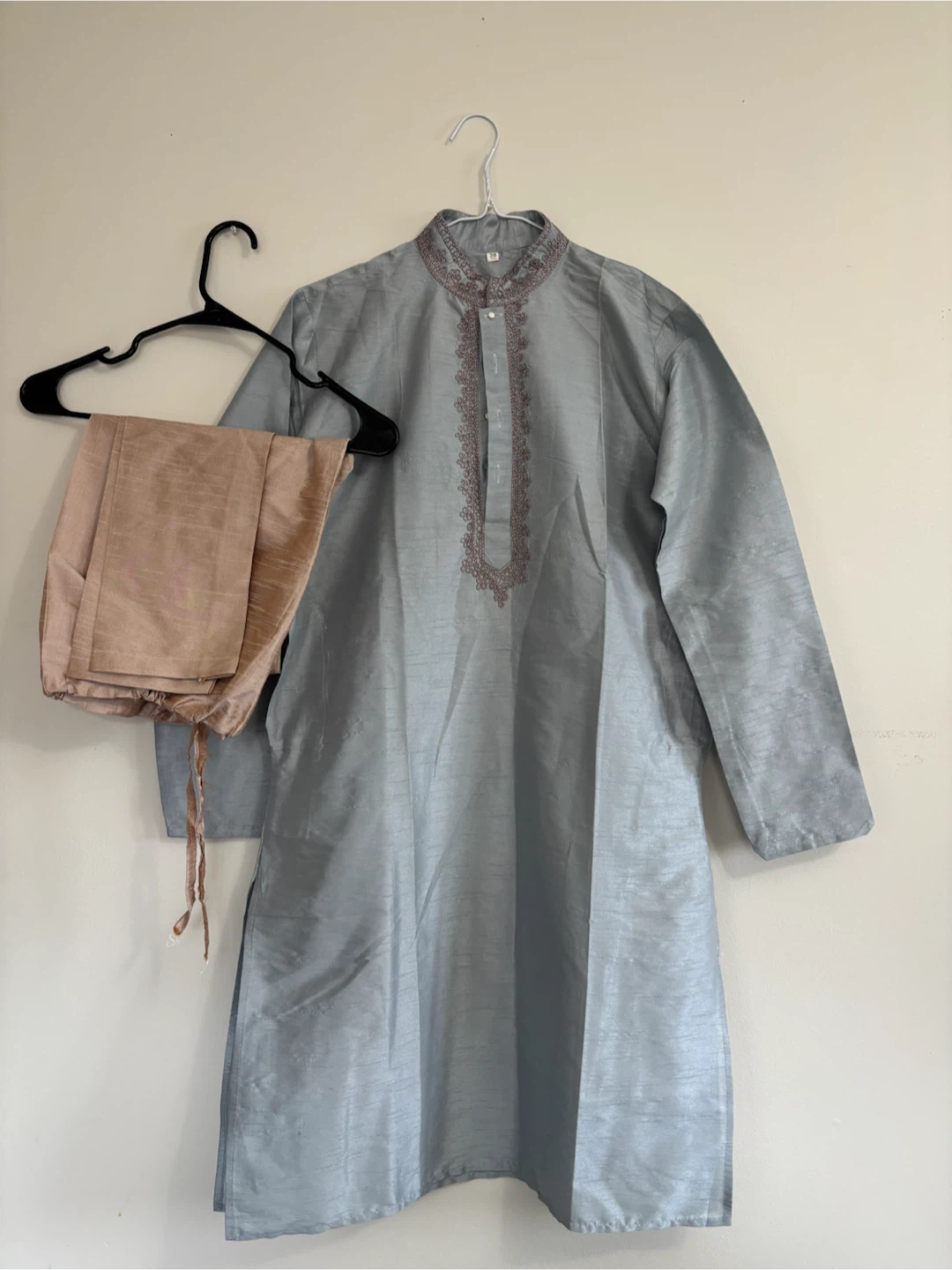 Men's Kurta Set - Green/yellow/ powder blue - photo 2