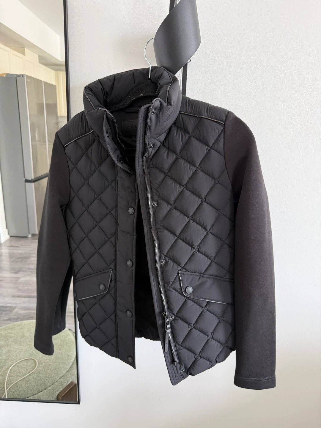 Rudsak Black Quilted Jacket with Knit Sleeves - photo 2