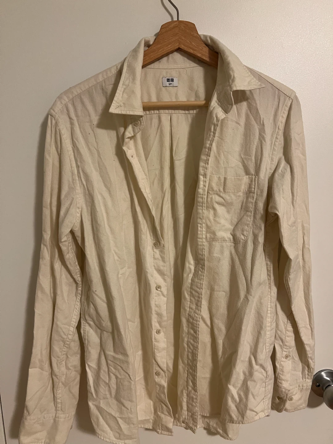 Uniqlo Cream Button-Up Shirt