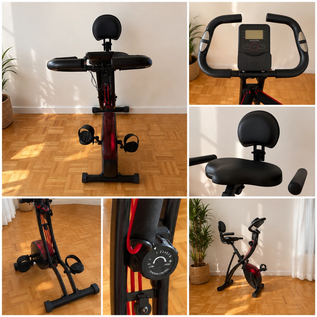Foldable Exercise Bike with Backrest