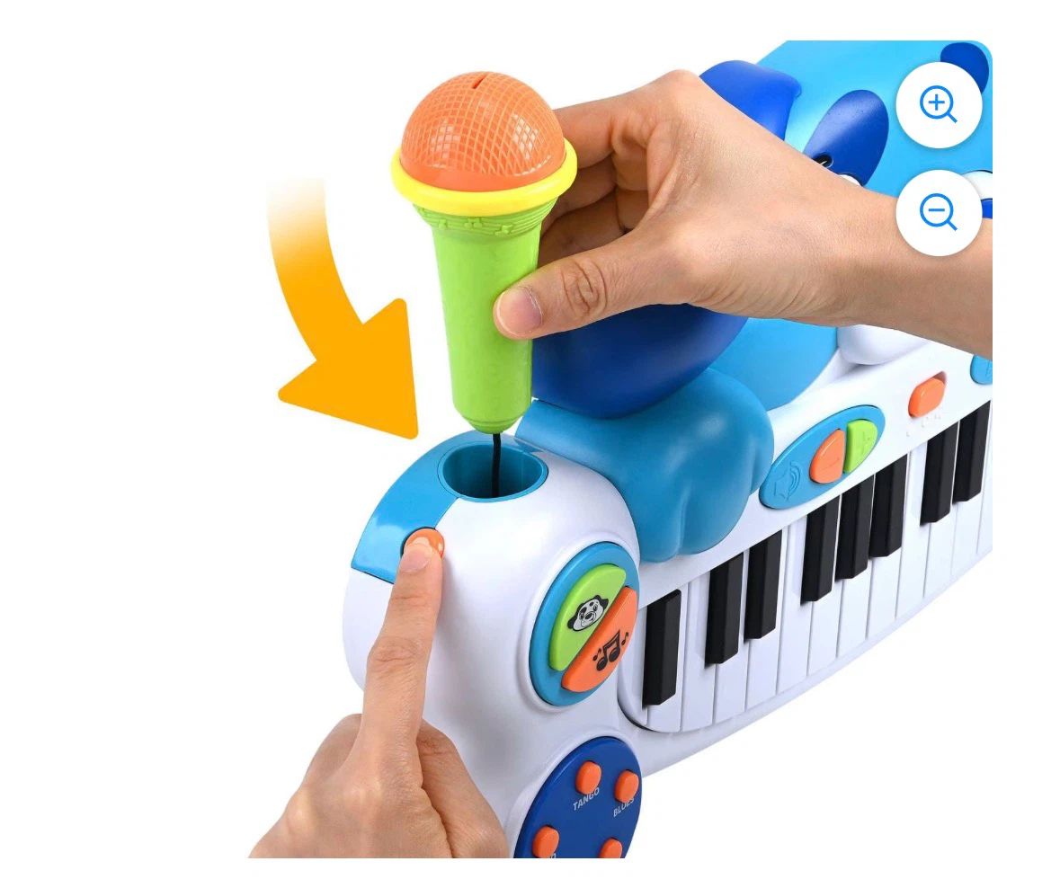 Blue Dog Piano Keyboard with Microphone Toy - photo 2