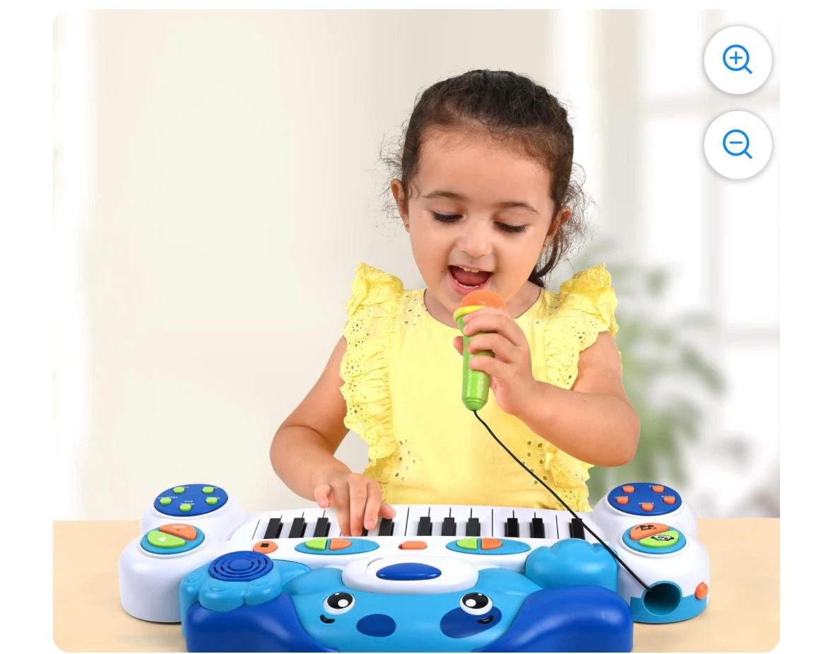 Blue Dog Piano Keyboard with Microphone Toy - photo 3