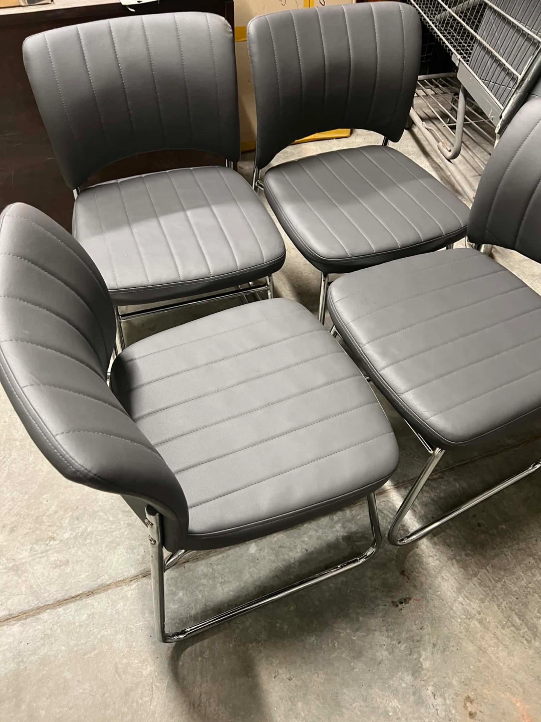 Set of 4 Dark Grey Dining Chairs - photo 2