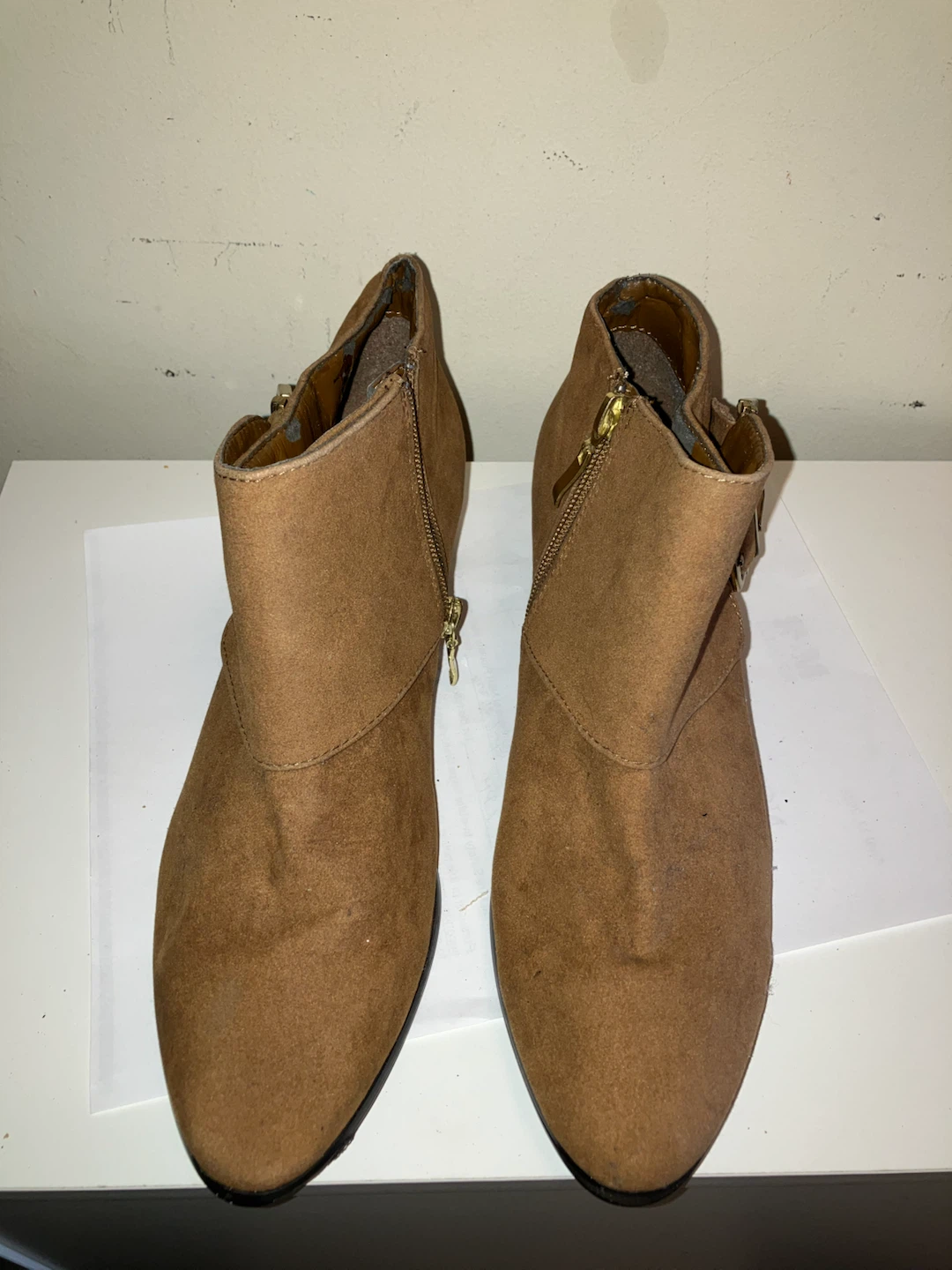 Brown Suede Ankle Boots-size 7-8 - photo 2
