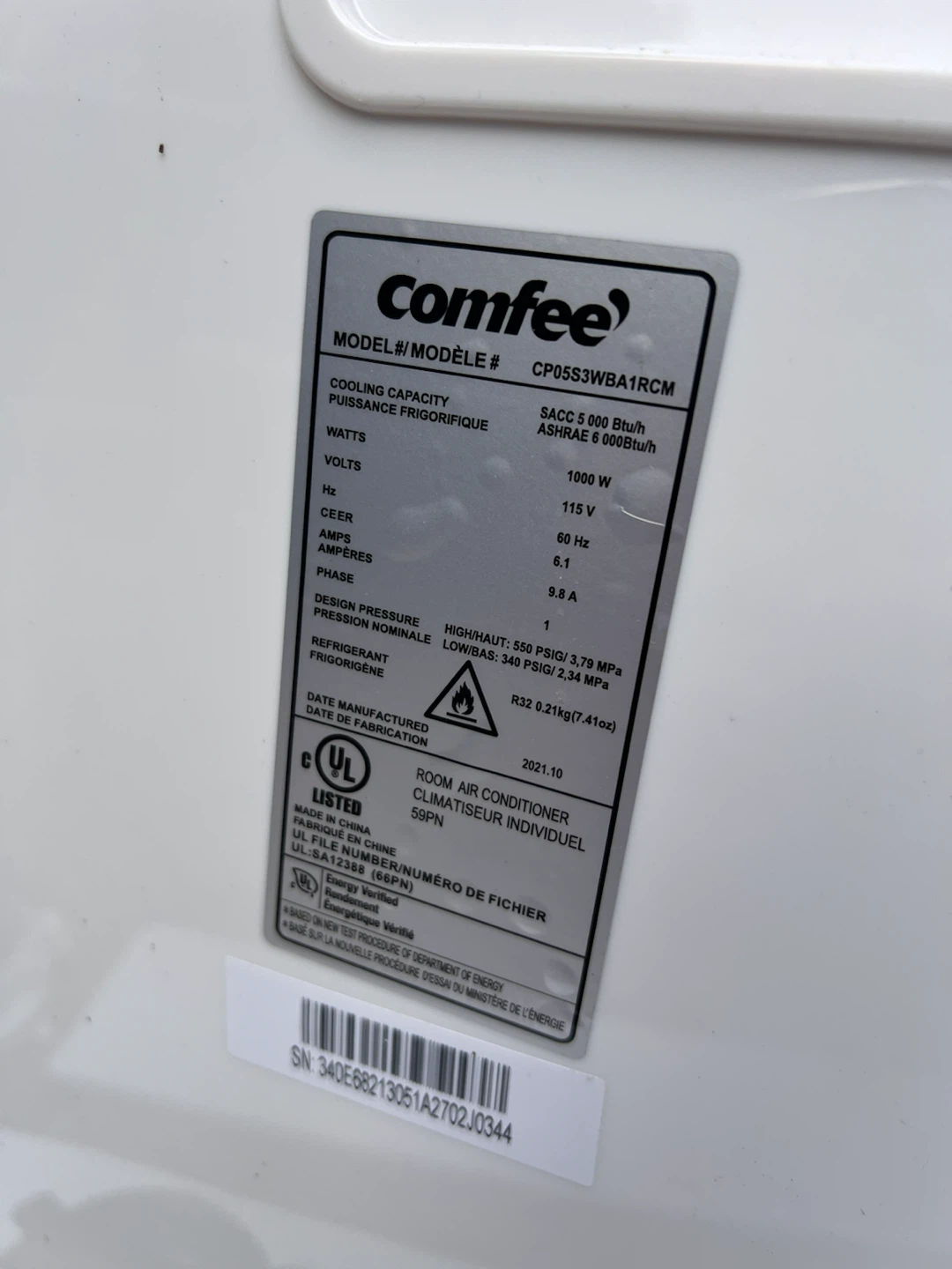 Comfee Portable Air Conditioner - 6000 BTU (Like New) - photo 5