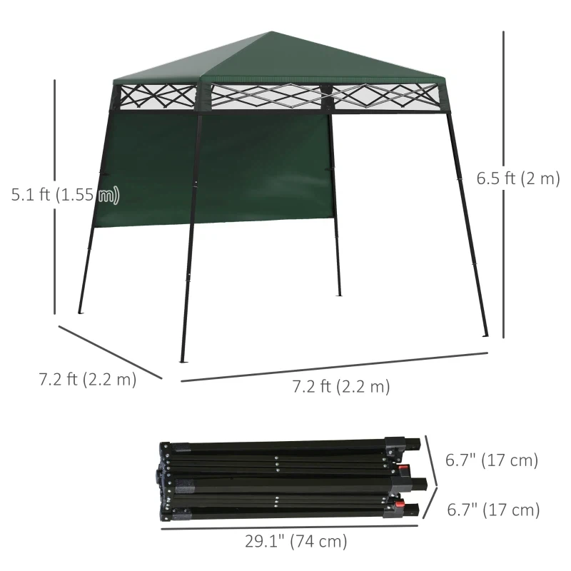Outsunny 7' x 7' Pop Up Canopy Gazebo Tent with Backpack - photo 2