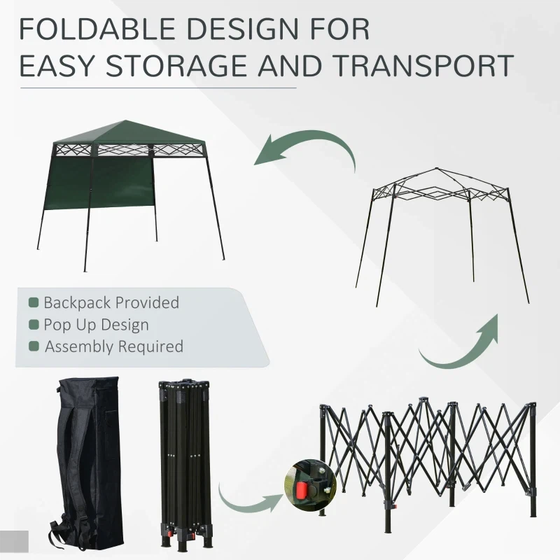 Outsunny 7' x 7' Pop Up Canopy Gazebo Tent with Backpack - photo 3