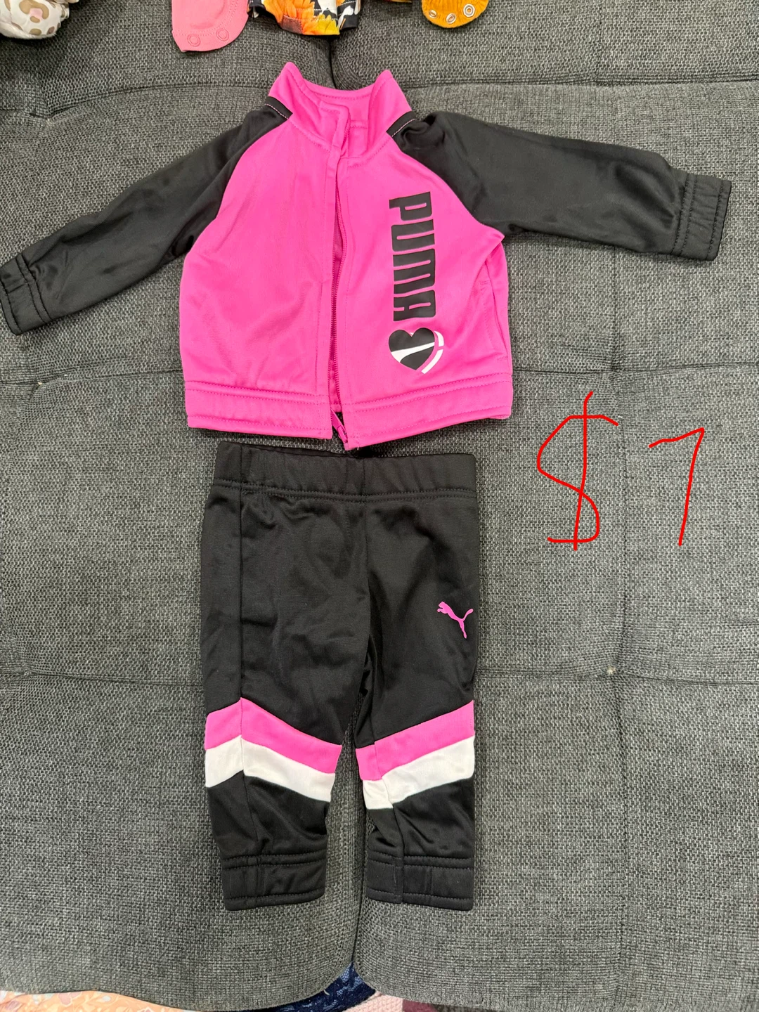 Puma Baby Tracksuit Set Pink and Black