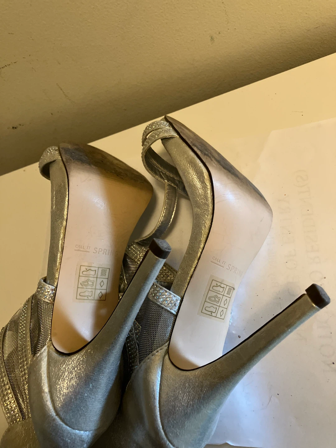 Silver Rhinestone Mesh Stiletto High Heel Sandals-size 6 - photo 5