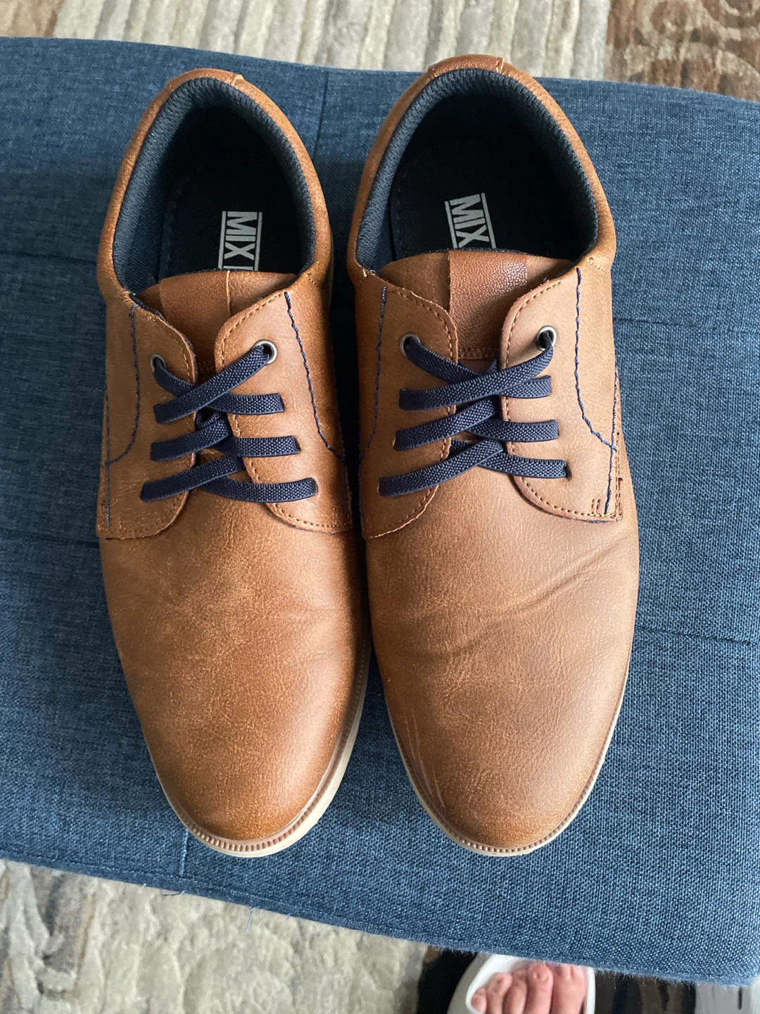 MIX brown faux leather derby shoes
