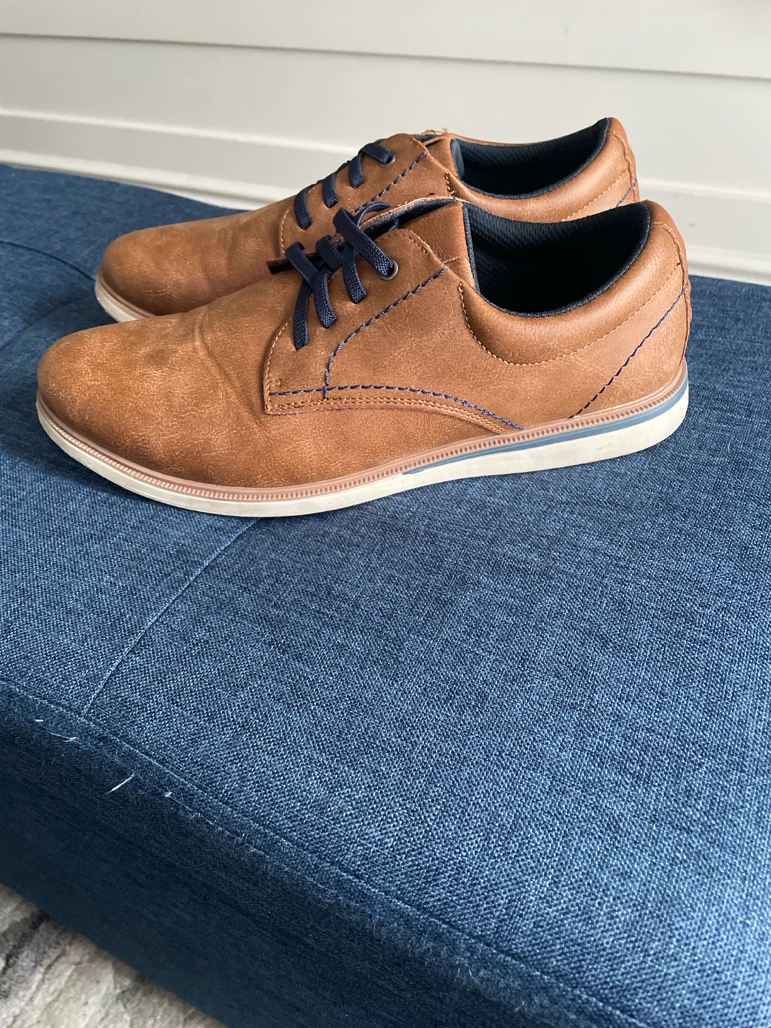 MIX brown faux leather derby shoes - photo 2