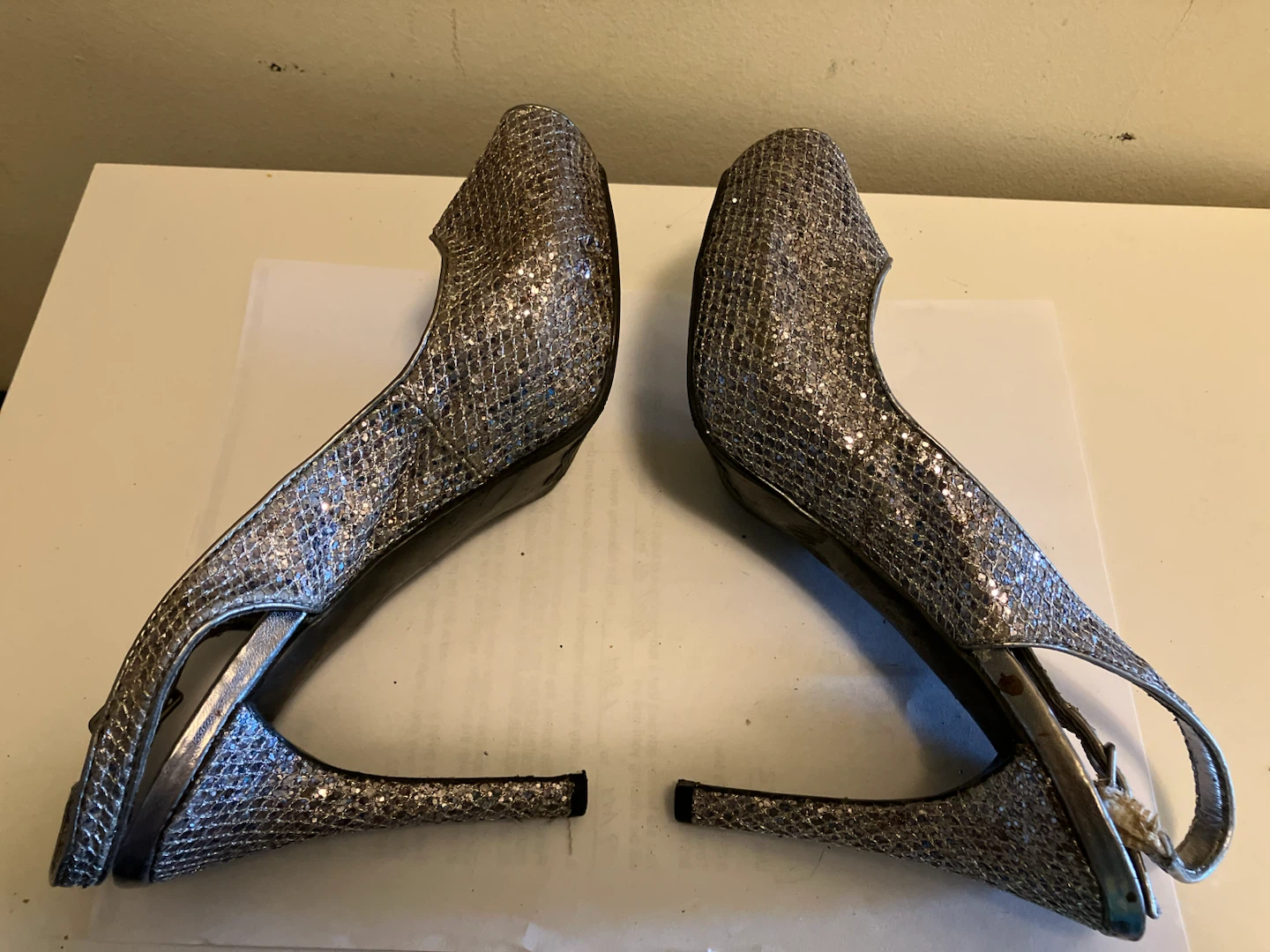 Glitter Slingback Heels Size 7M - photo 3