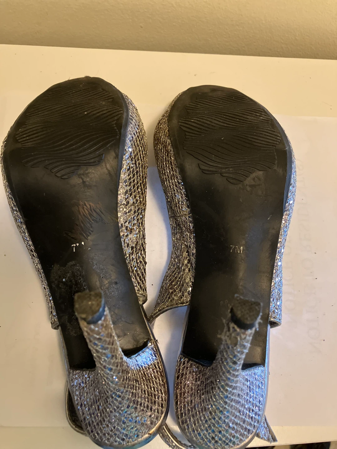 Glitter Slingback Heels Size 7M - photo 4