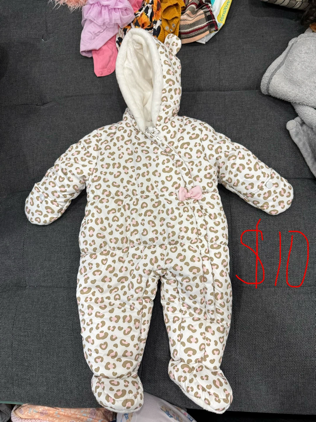 Baby Girl Snowsuit with Hood