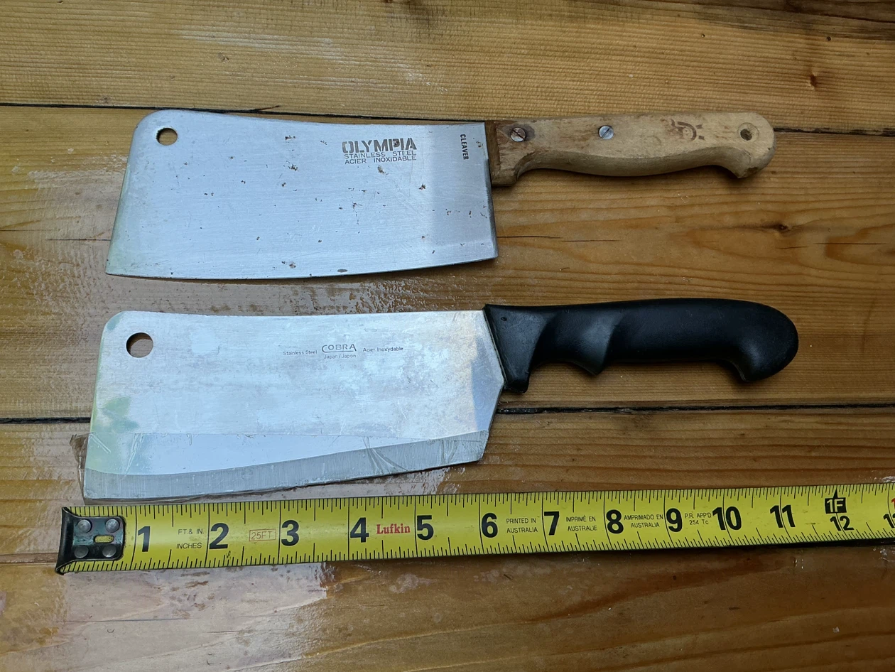 Cobra Japan and Olympia Stainless Steel Meat Cleavers