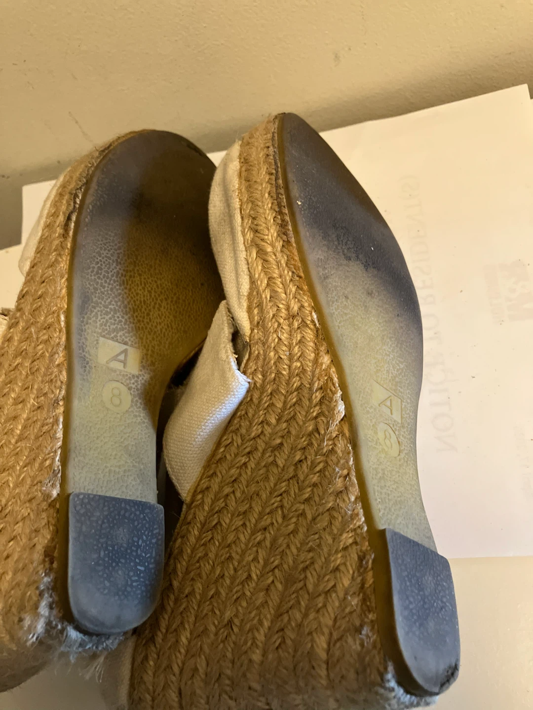 White Canvas Espadrille Wedge Sandals - photo 3