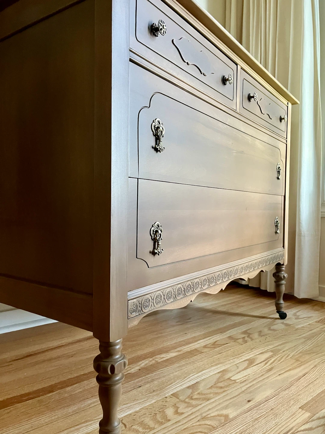 Refinished Vintage Solid Wood Dresser - photo 2