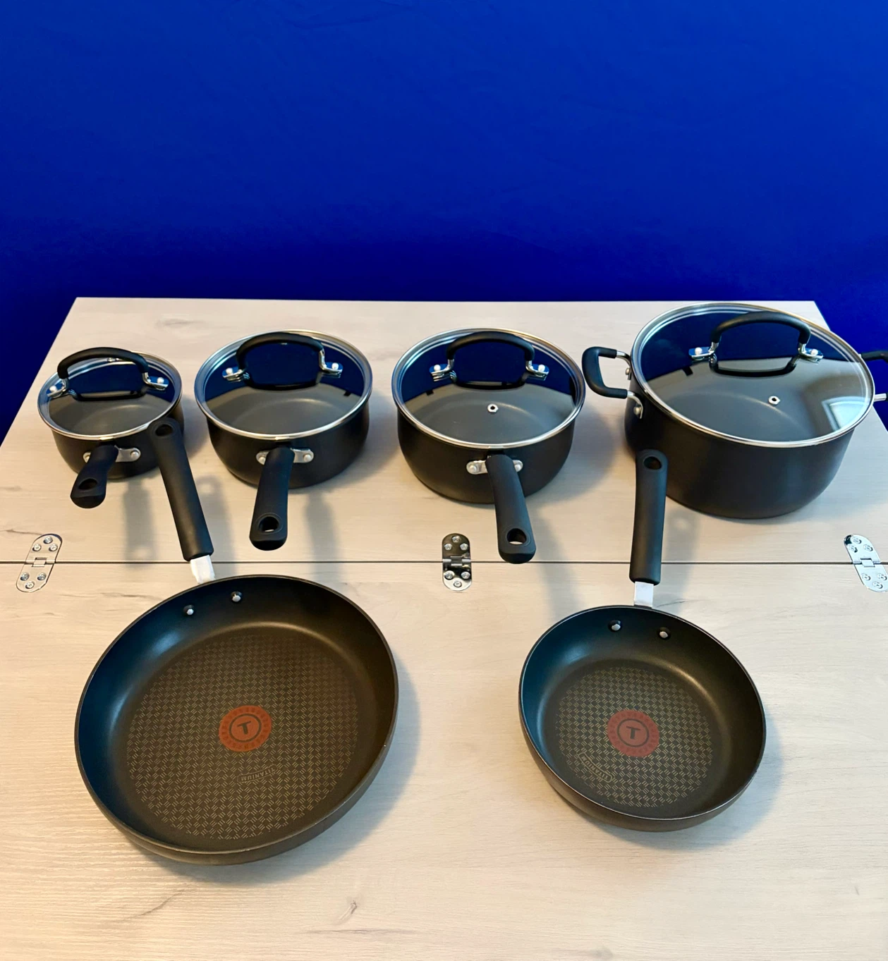 T-Fal Cookware Set + Extra Frying Pan, Griddle & Utensils - photo 2