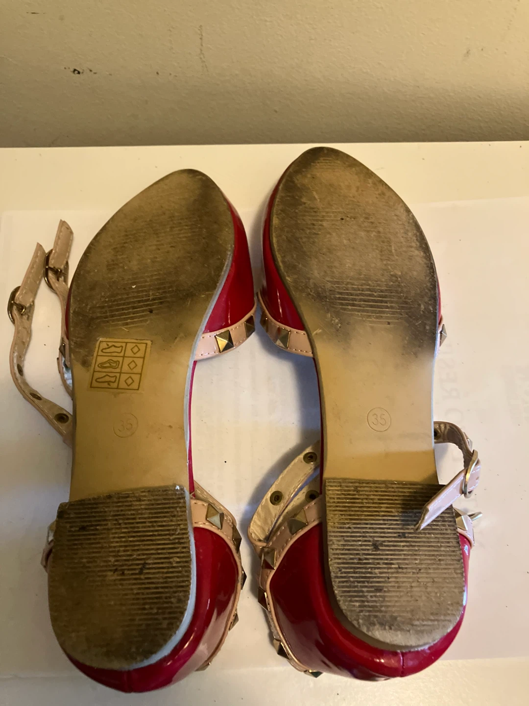 Red Studded Ballet Flats - photo 2