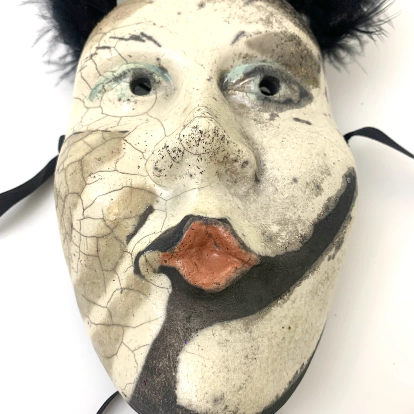 Decorative Ceramic Wall Mask Feather Art Unique Home Decor - photo 2
