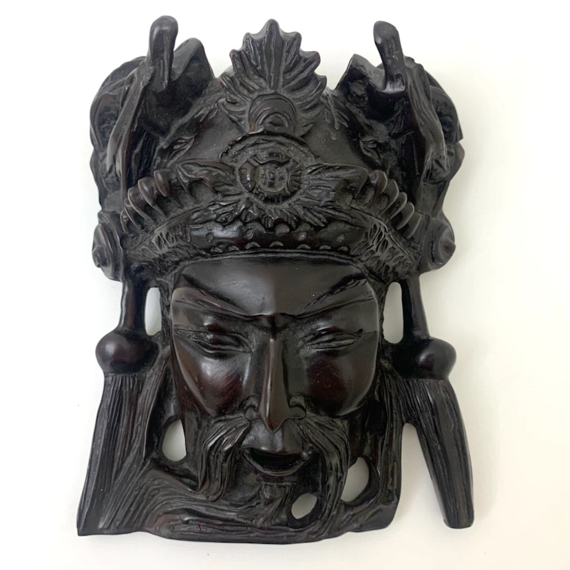 Vintage Chinese Opera Wall Mask Decorative Asian Art Hanging