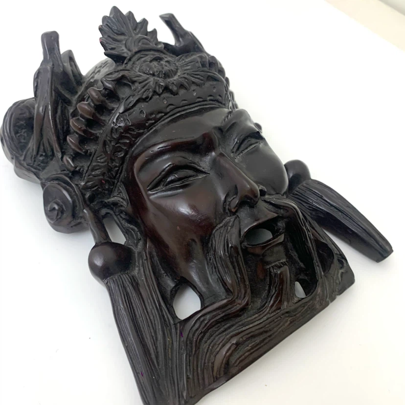 Vintage Chinese Opera Wall Mask Decorative Asian Art Hanging - photo 3