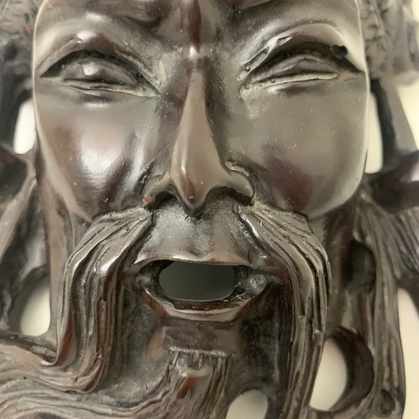 Vintage Chinese Opera Wall Mask Decorative Asian Art Hanging - photo 5
