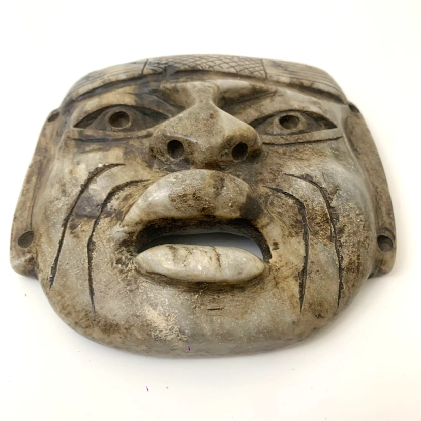 Carved Stone Wall Mask Tribal Art Sculpture Home Decor - photo 2