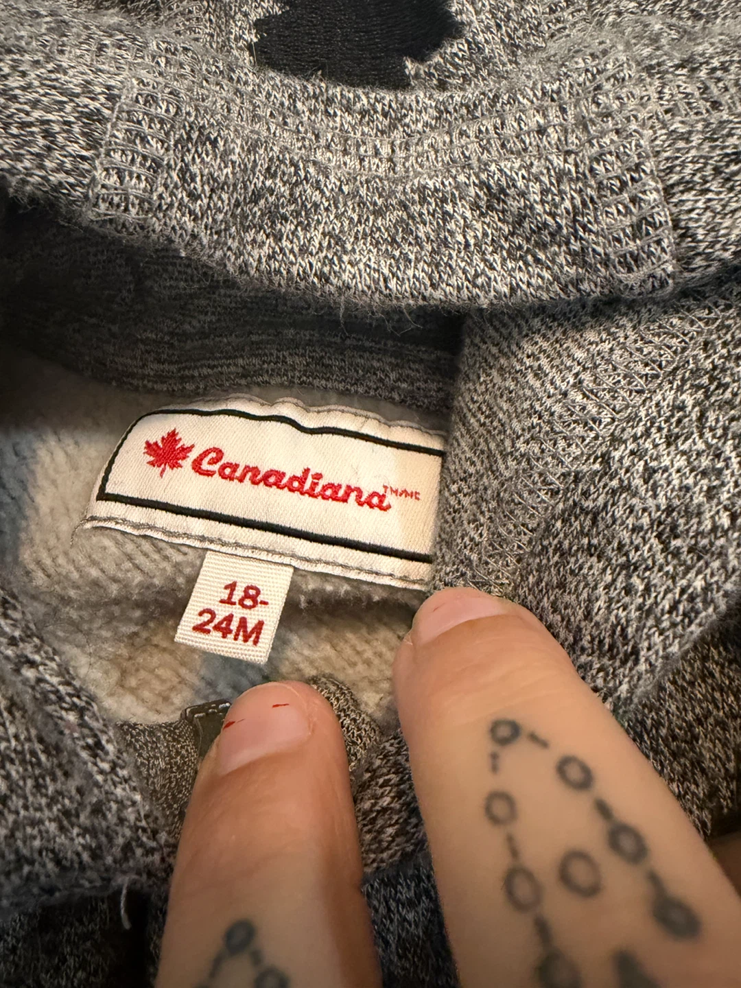 Baby Boy Canadiana Grey Hoodie and Pants Set - photo 2